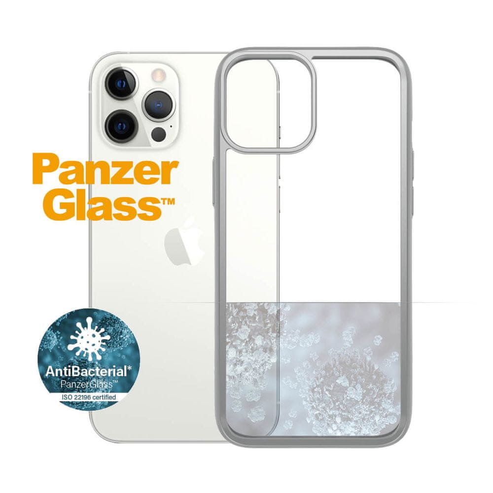 PanzerGlass ClearCase Antibacterial pre Apple iPhone 12 Pro Max (strieborný - Satin Silver) 0272